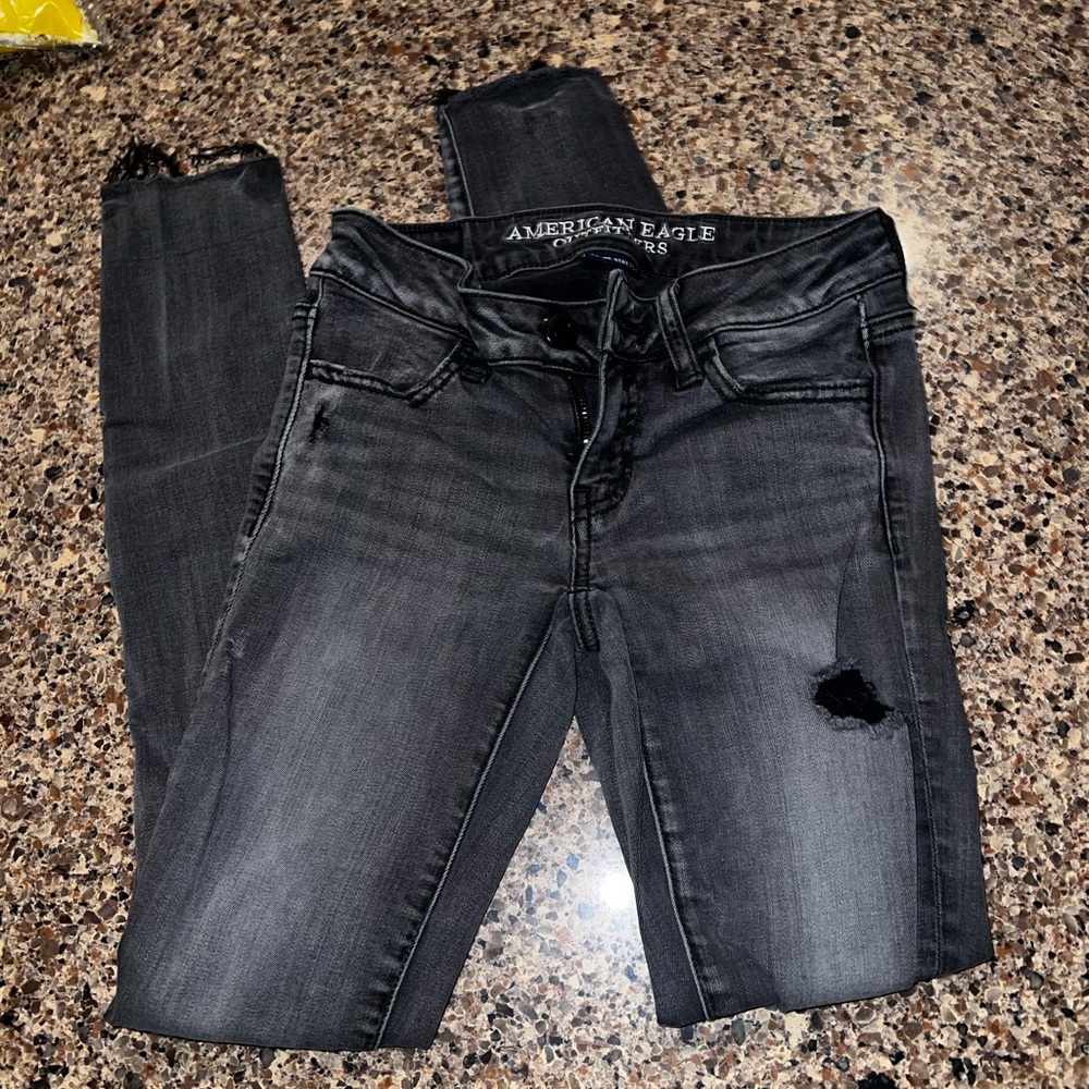 American Eagle Outfitters Women's Dark Gray Skinny Jeans